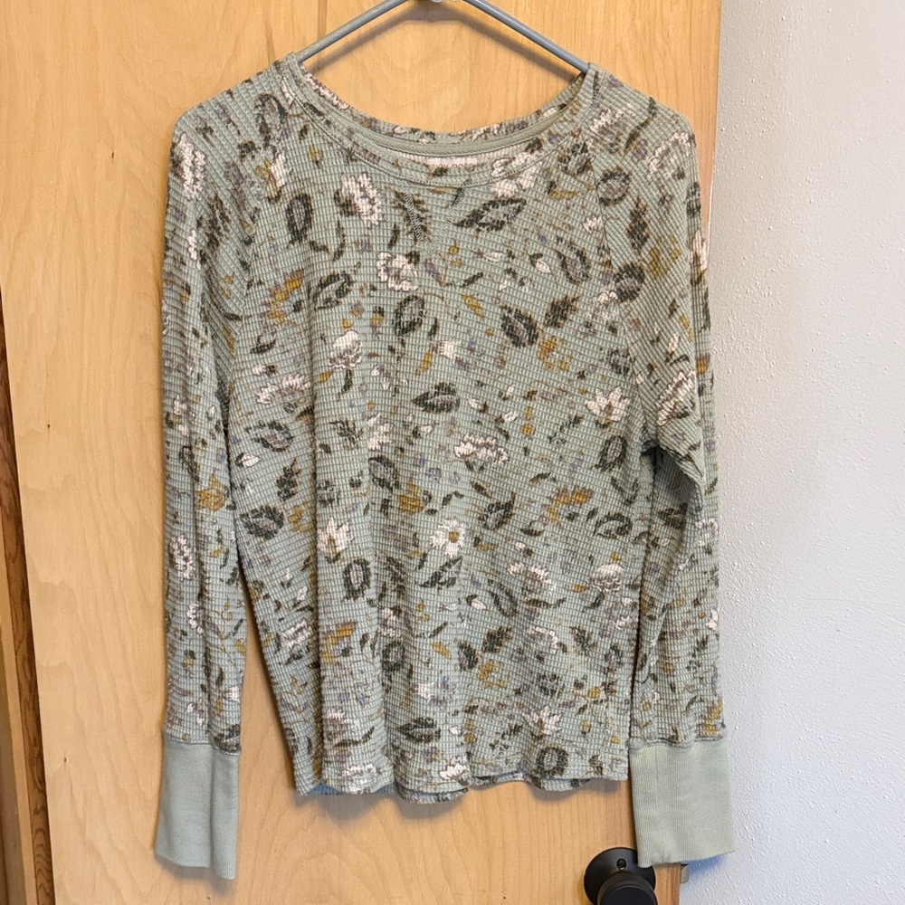 Knox Rose Sage Floral Long Sleeve Top